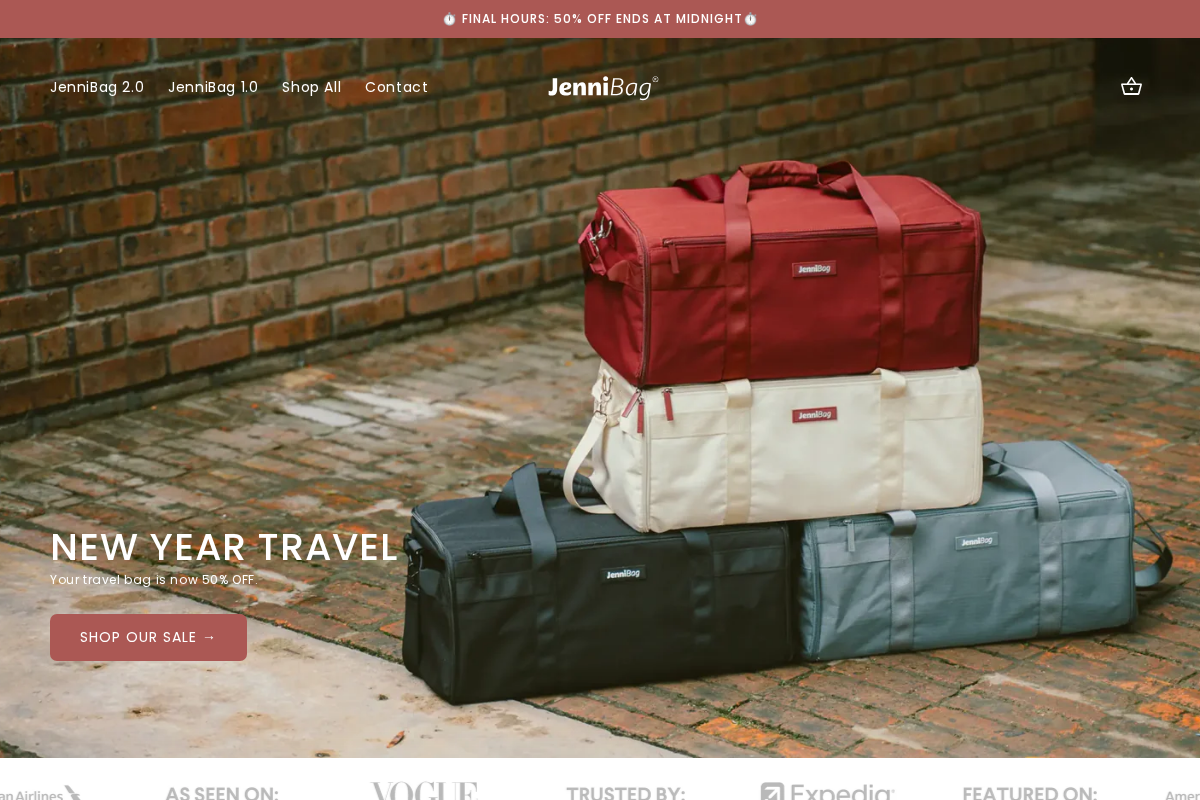 Jennibag homepage screenshot