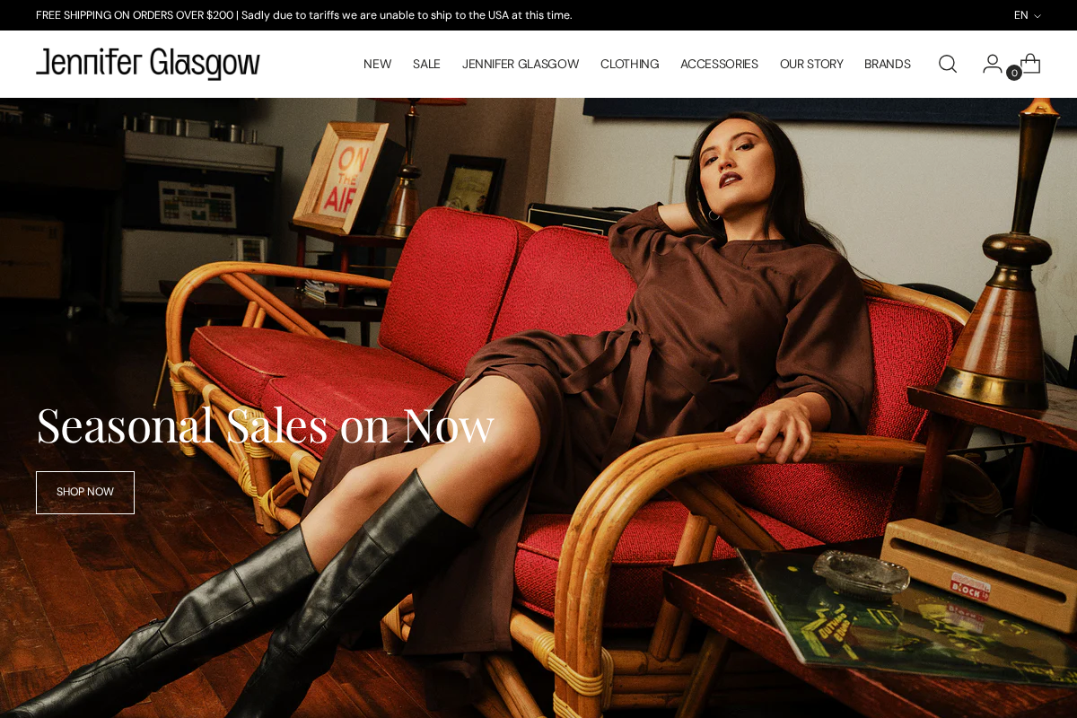 Jennifer Glasgow | Ethical Independent Fashion homepage screenshot