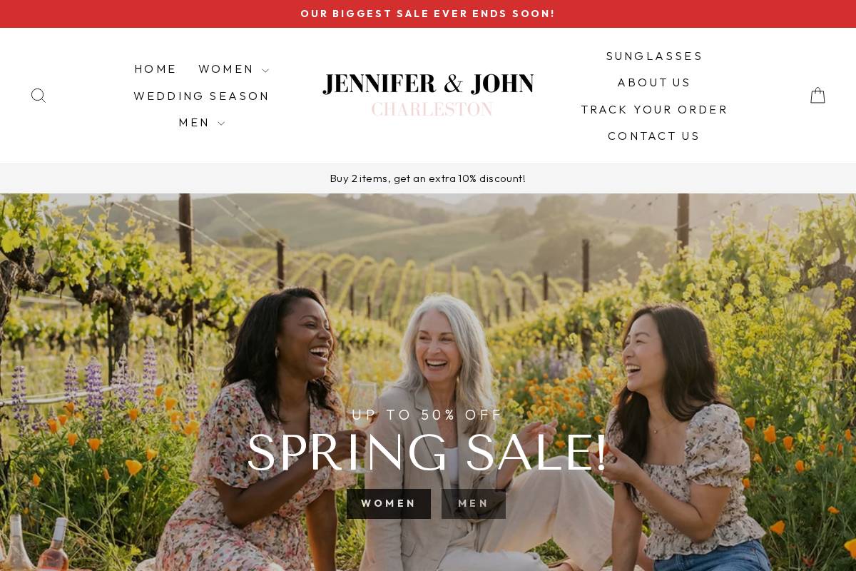 Jennifer & John Charleston homepage screenshot