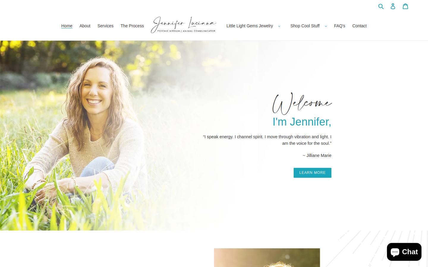 jenniferluciana.com homepage screenshot