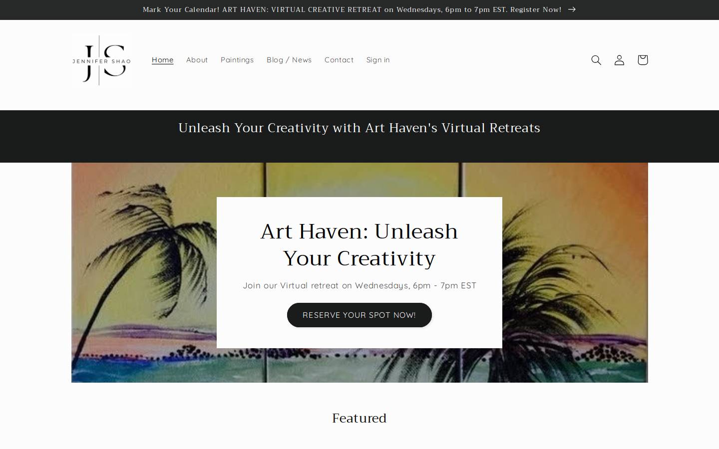 jennifershao.com homepage screenshot