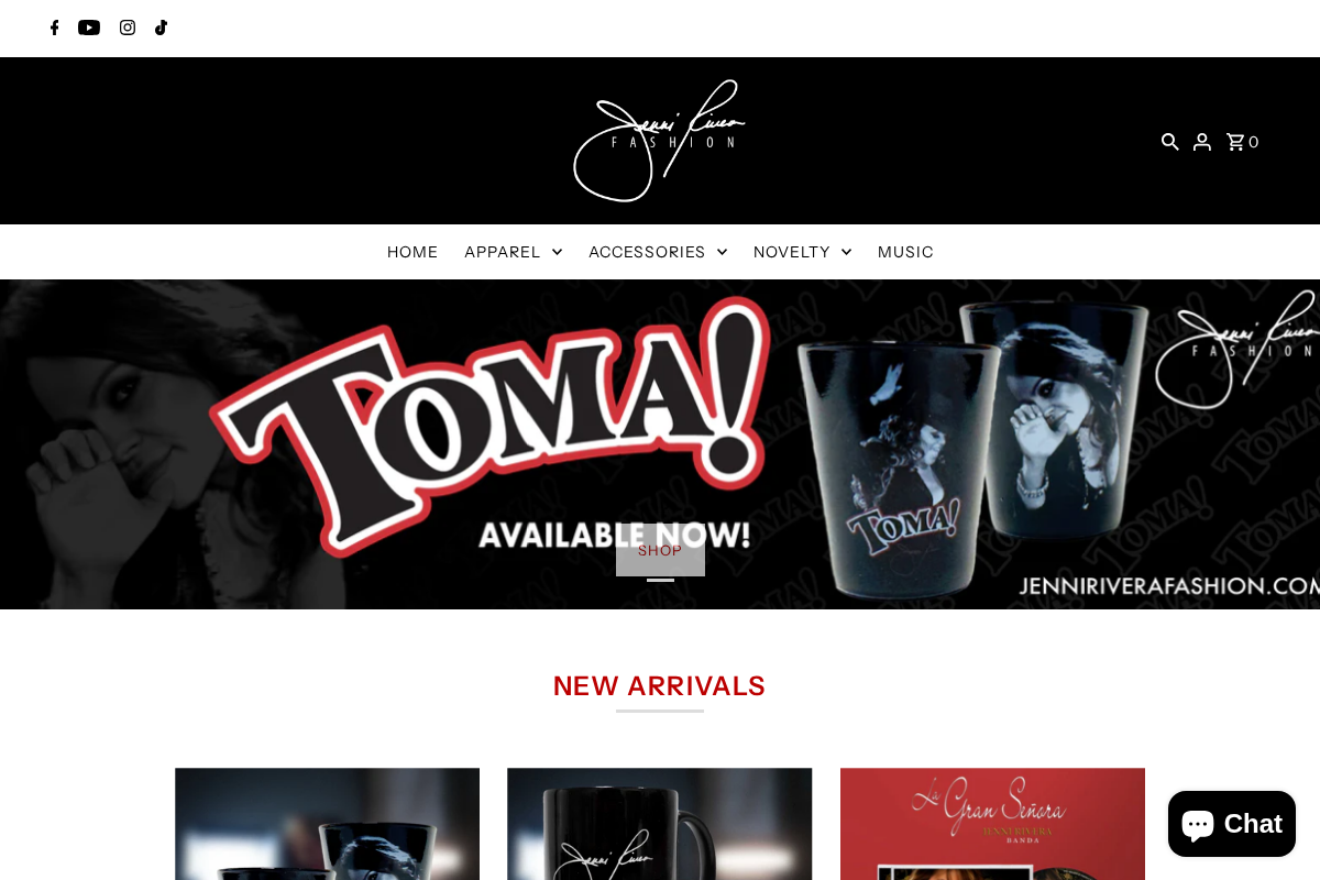 Jenni Rivera Fashion homepage screenshot