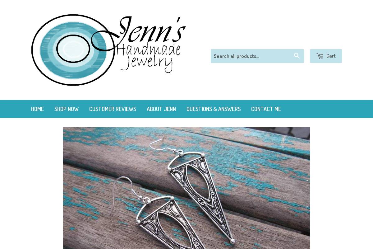 jennshandmadejewelry.com homepage screenshot