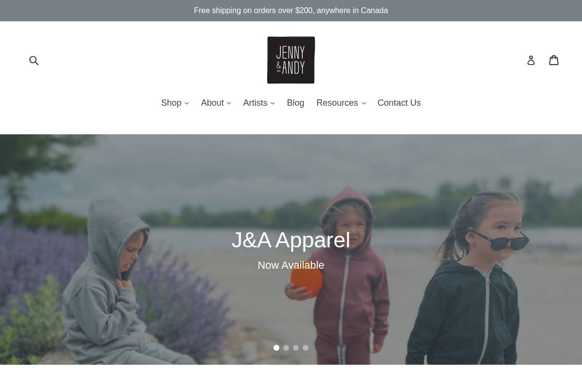 jennyandy.ca homepage screenshot