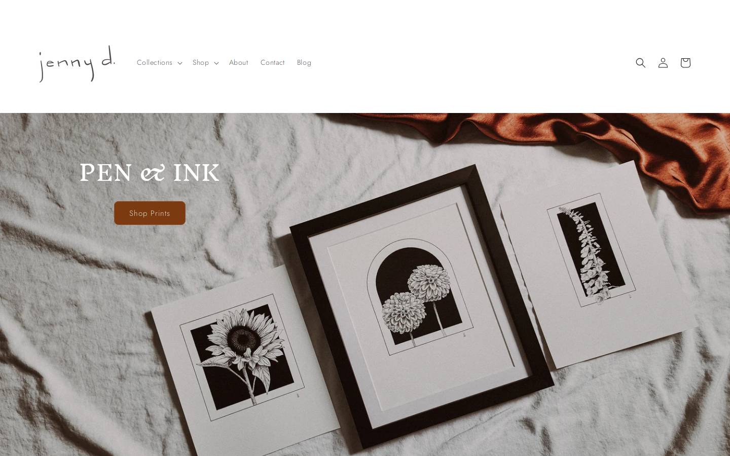 jennydstudio.com homepage screenshot