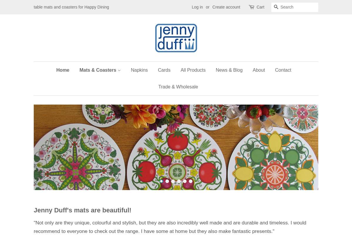 Jenny Duff homepage screenshot