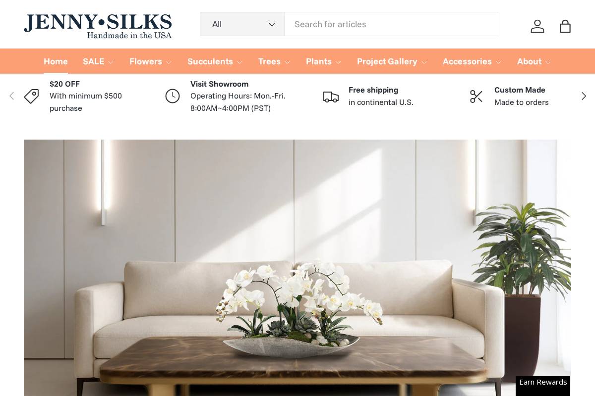 jennysilks.com homepage screenshot