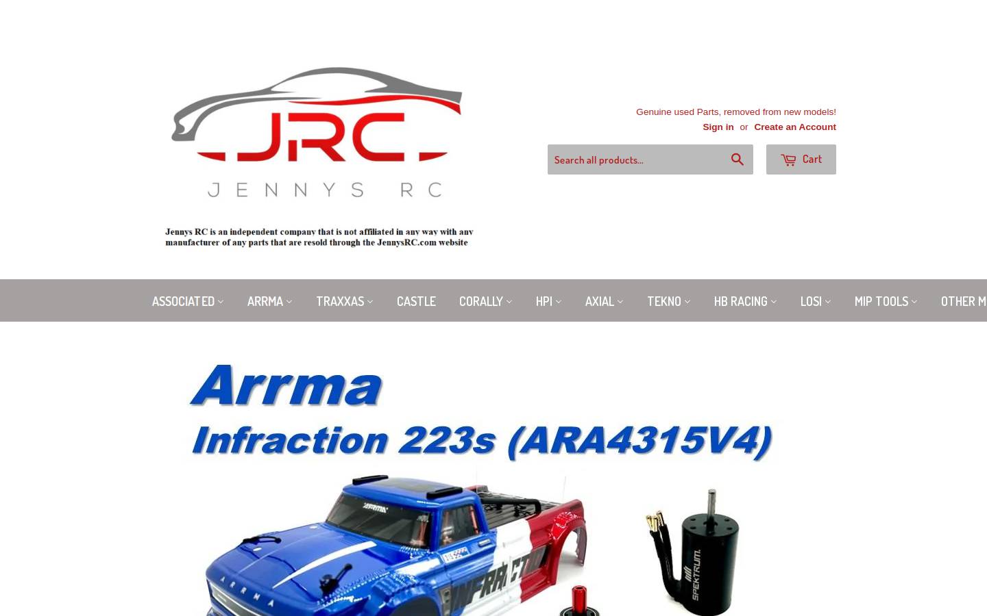 Jennys RC homepage screenshot