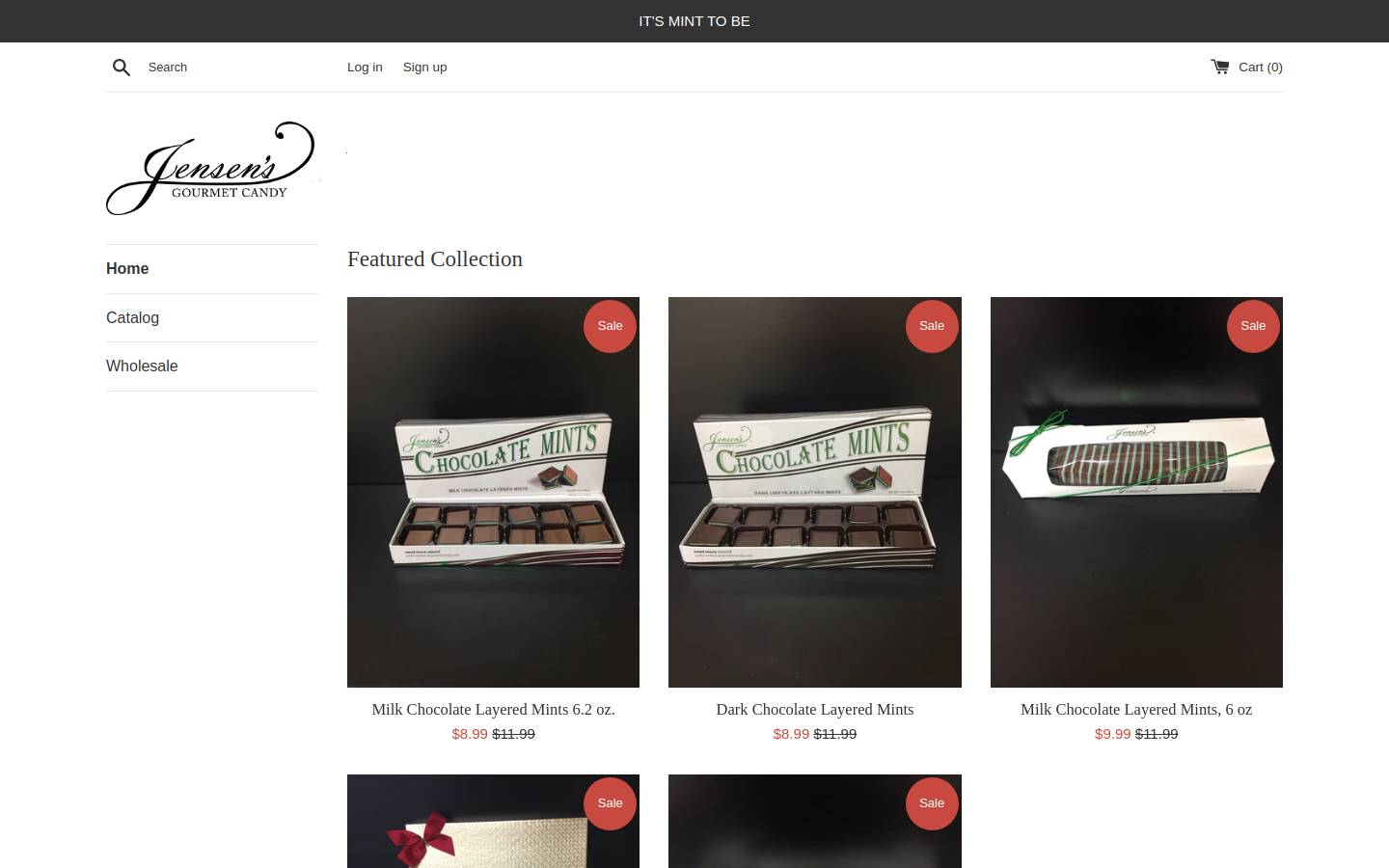 jensencandy.com homepage screenshot
