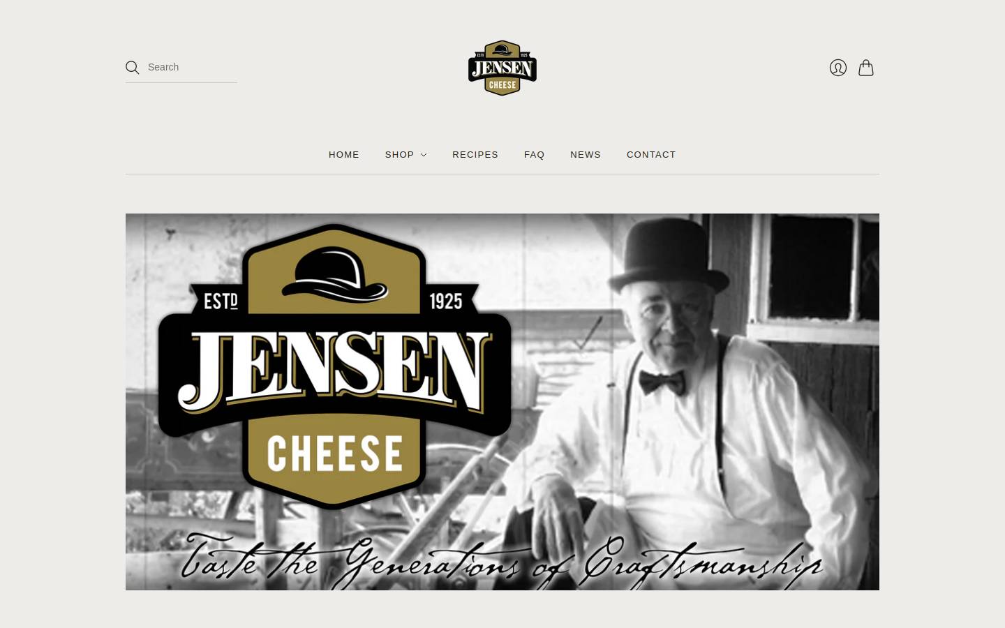 jensencheese.ca homepage screenshot