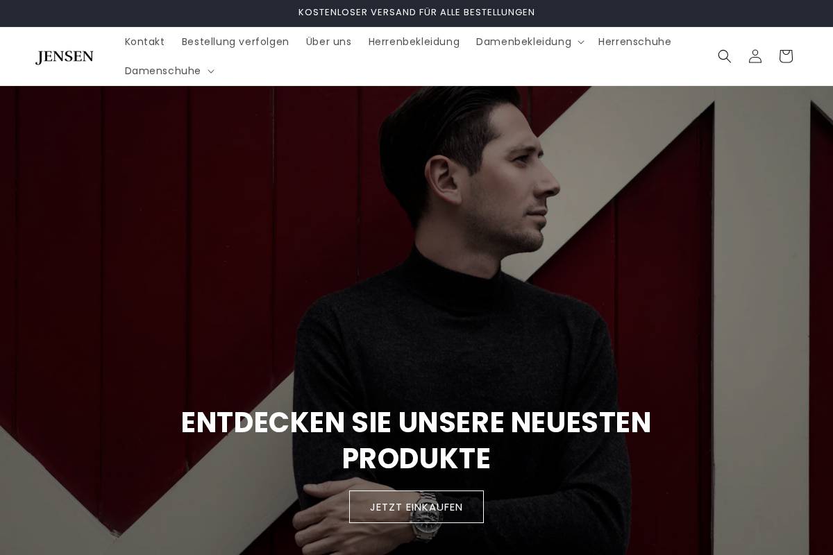 Jensenfashion homepage screenshot