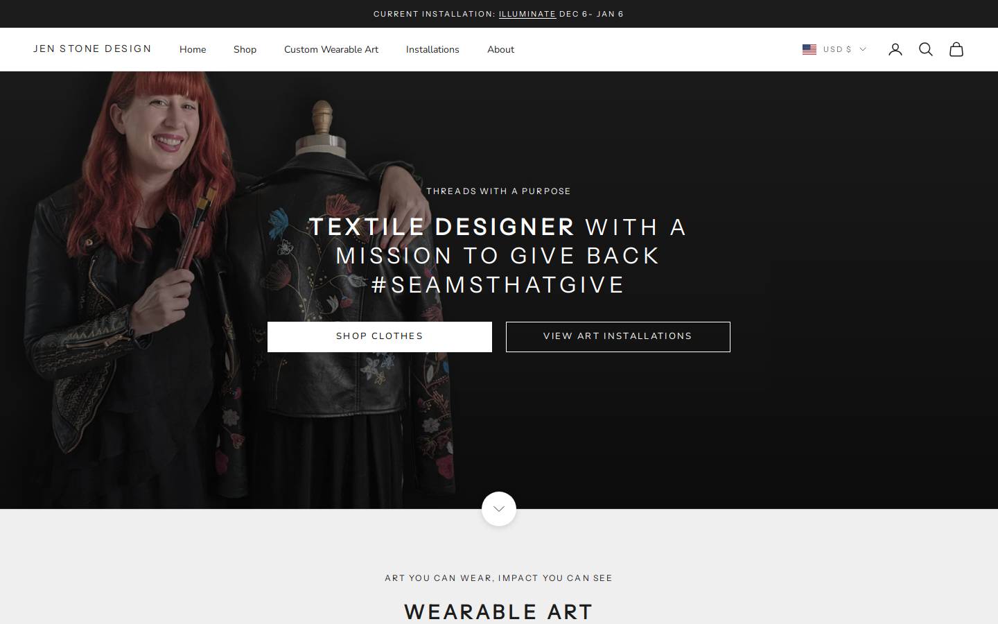 jenstonedesign.com homepage screenshot