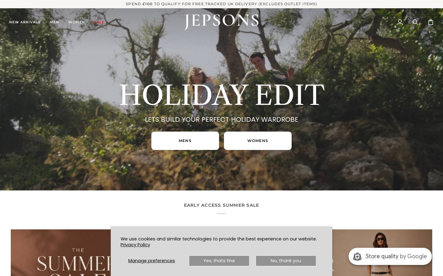 Jepsons homepage screenshot