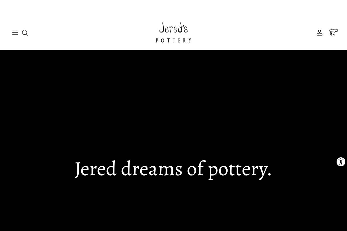 jeredspottery.com homepage screenshot