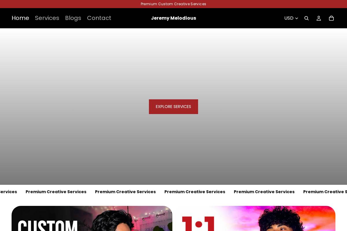 jeremymelodious.com homepage screenshot