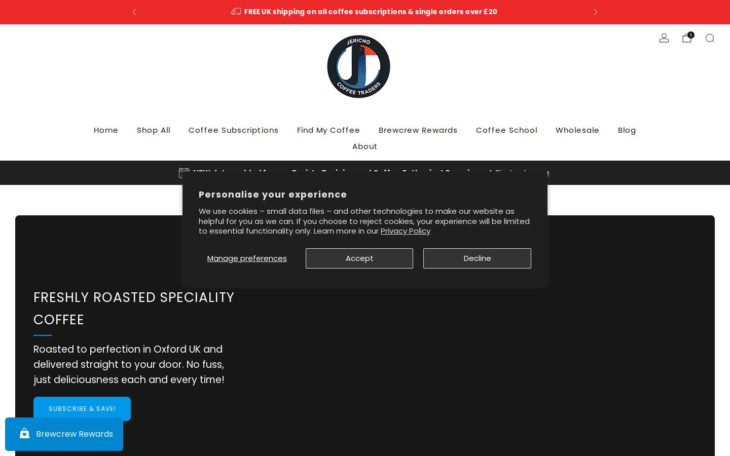 jerichocoffeetraders.com homepage screenshot