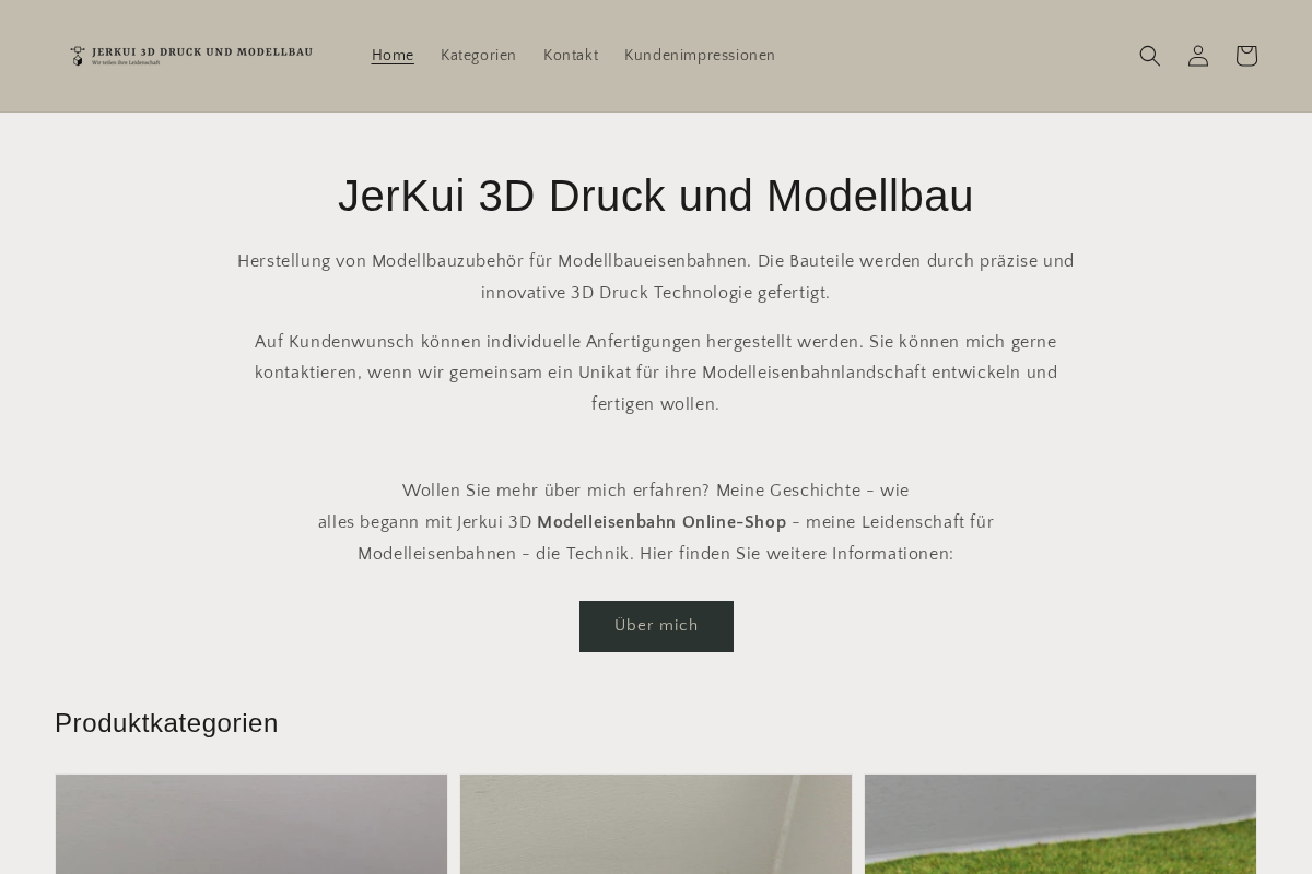 JerKui 3D Druck und Modellbau homepage screenshot