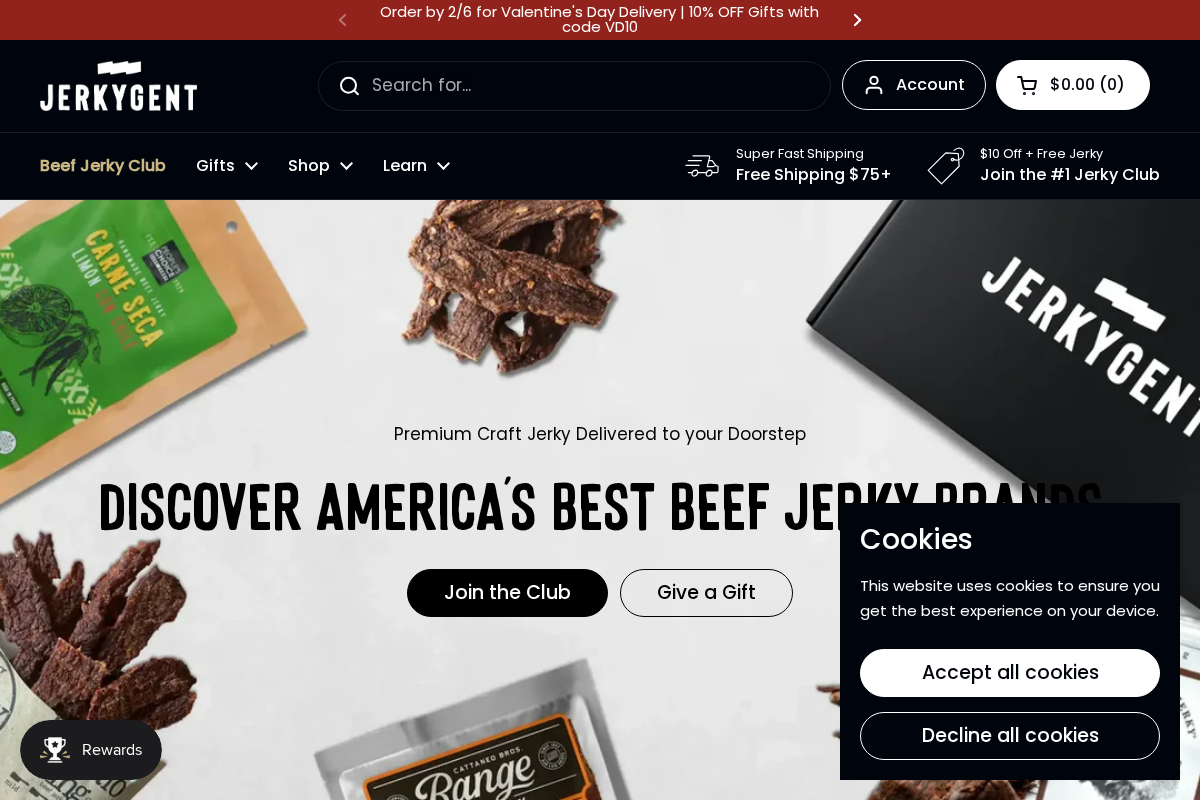 jerkygent.com homepage screenshot
