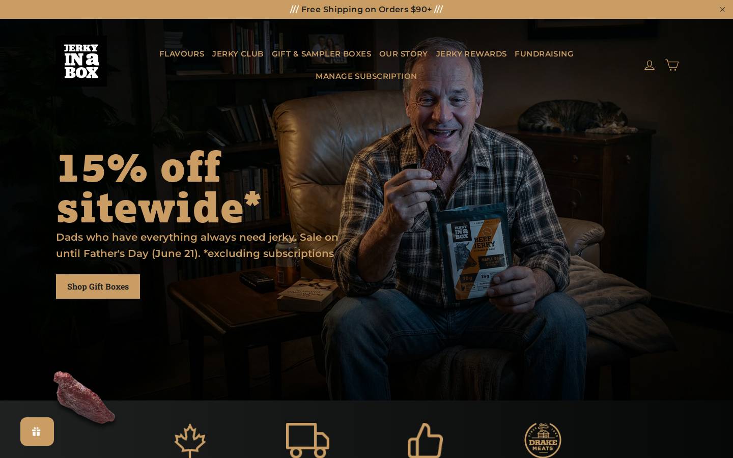 jerkyinabox.com homepage screenshot