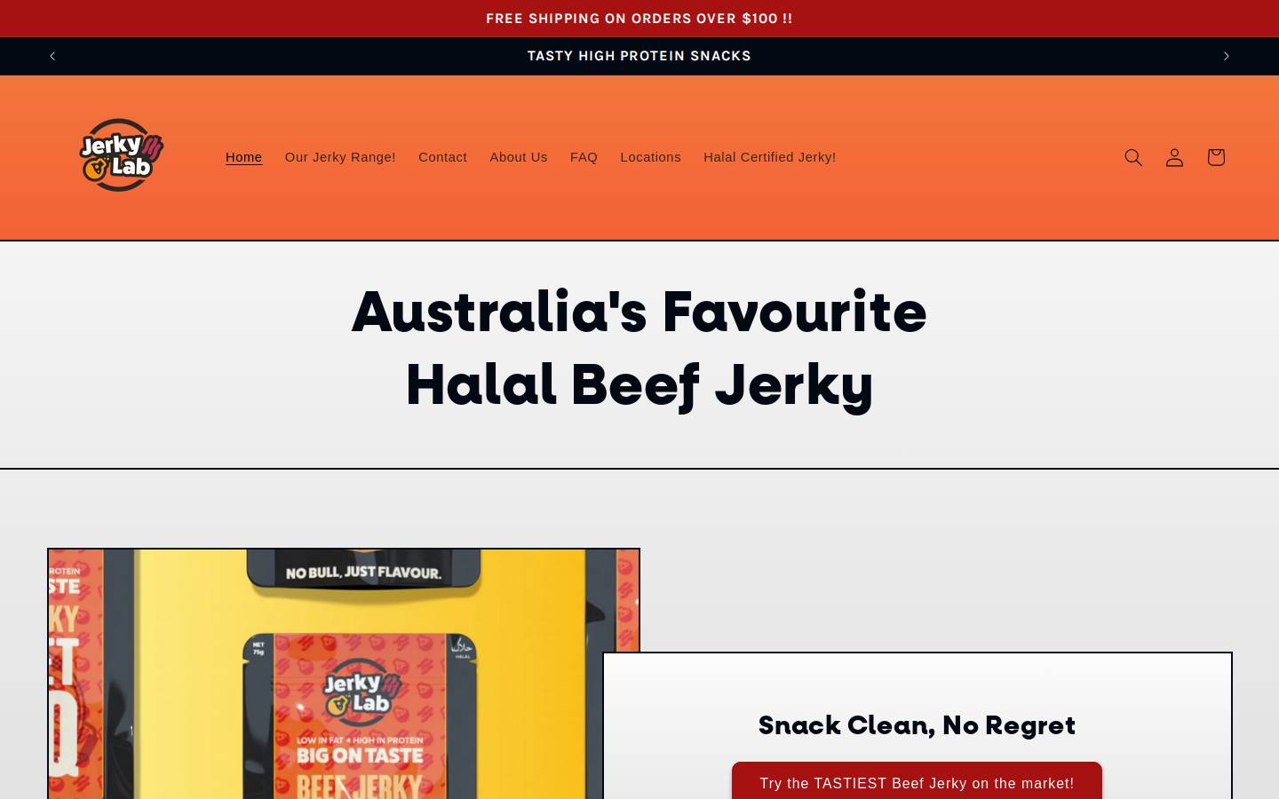 jerkylab.com.au homepage screenshot