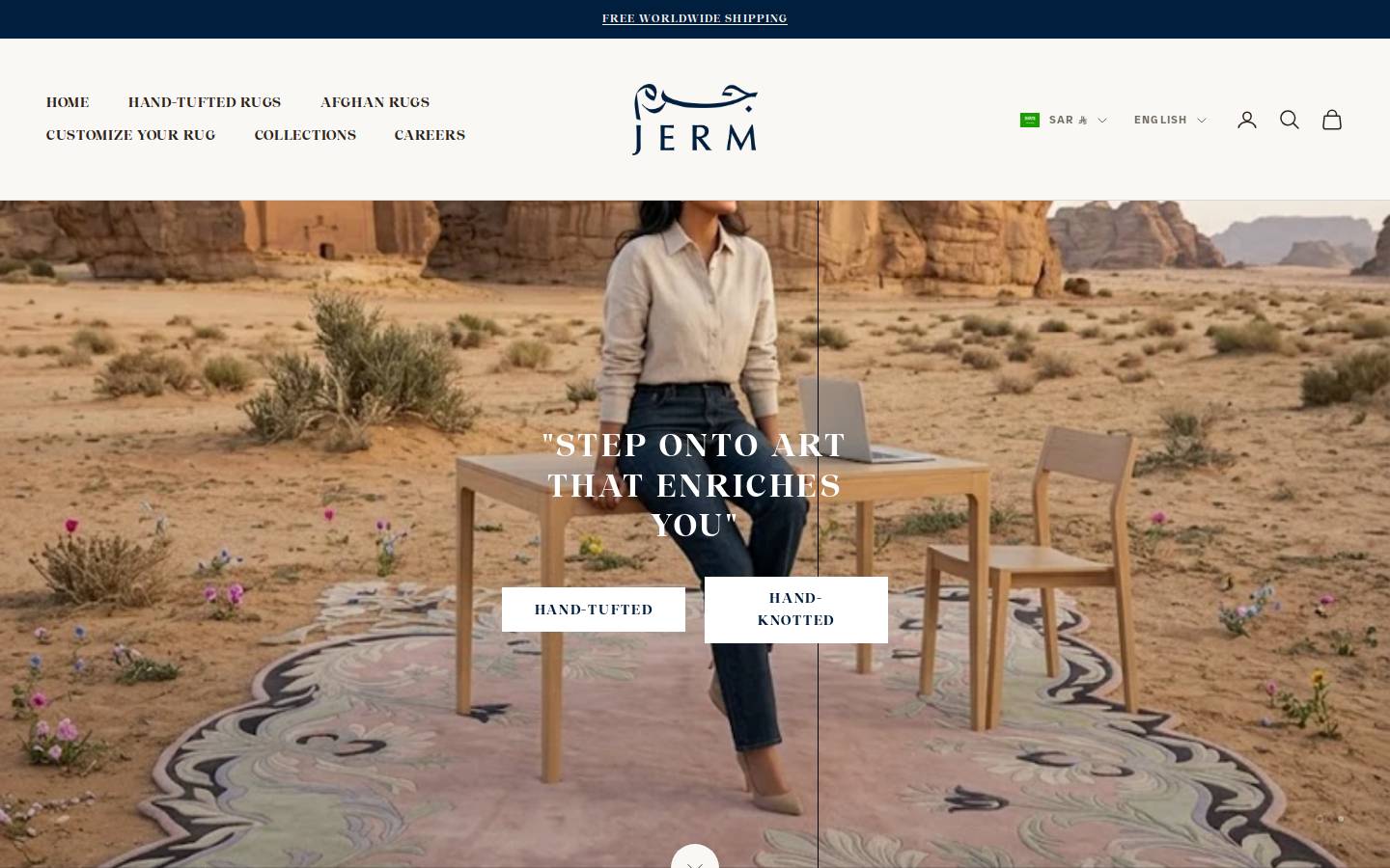 jermrugs.com homepage screenshot