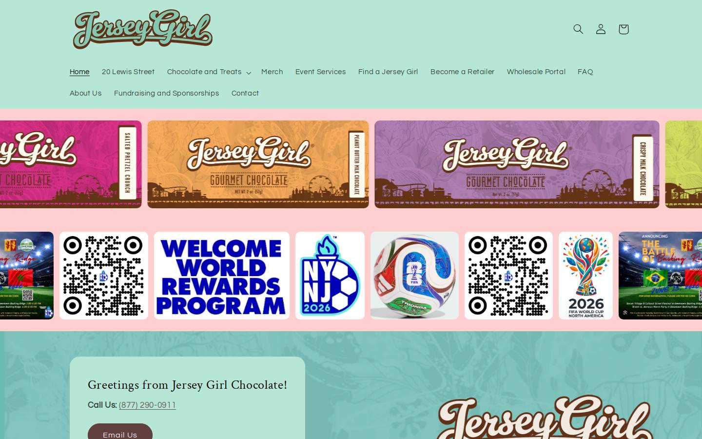 jerseygirlchocolate.com homepage screenshot