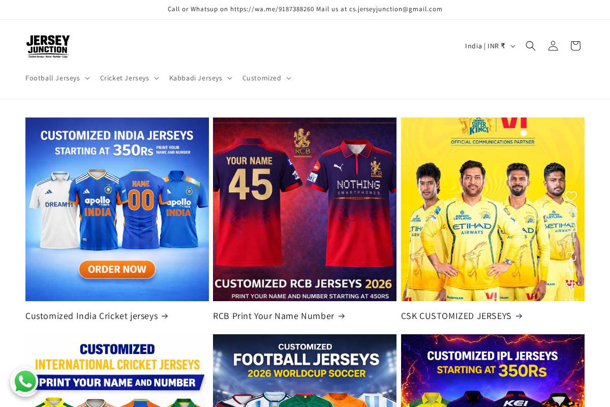 jerseyjunction.in homepage screenshot