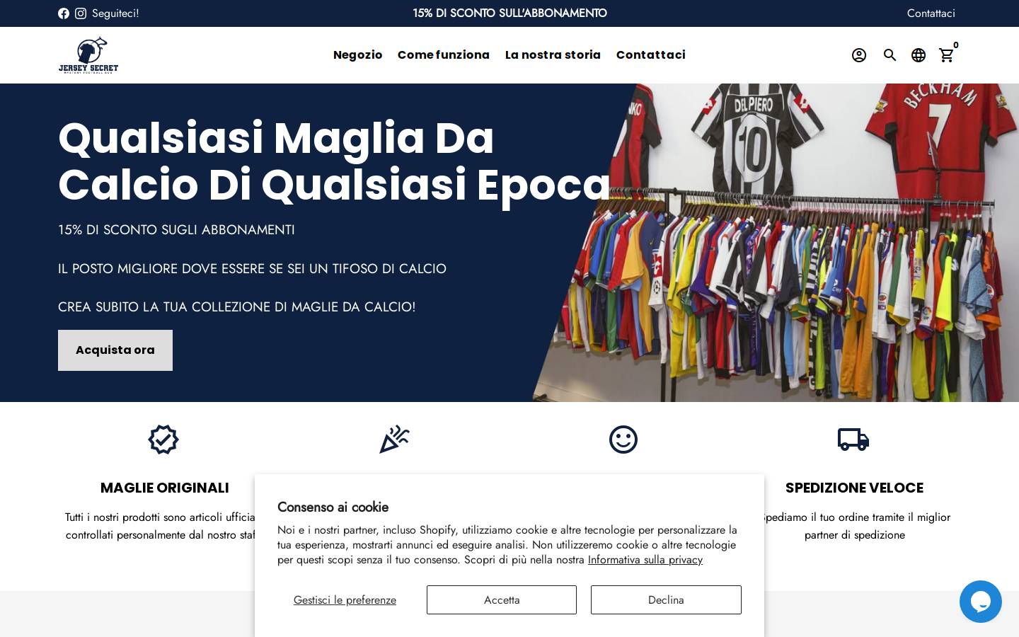 Jerseysecret homepage screenshot