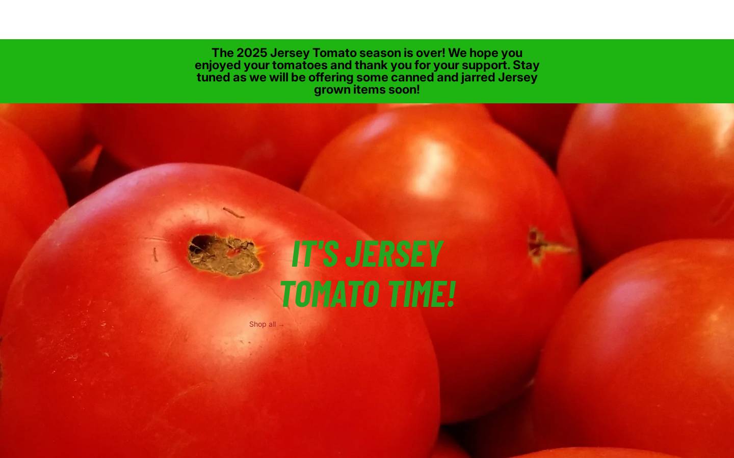 jerseytomatofarm.com homepage screenshot