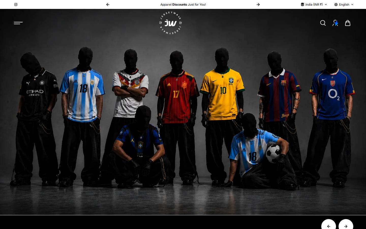 Jerseywala homepage screenshot