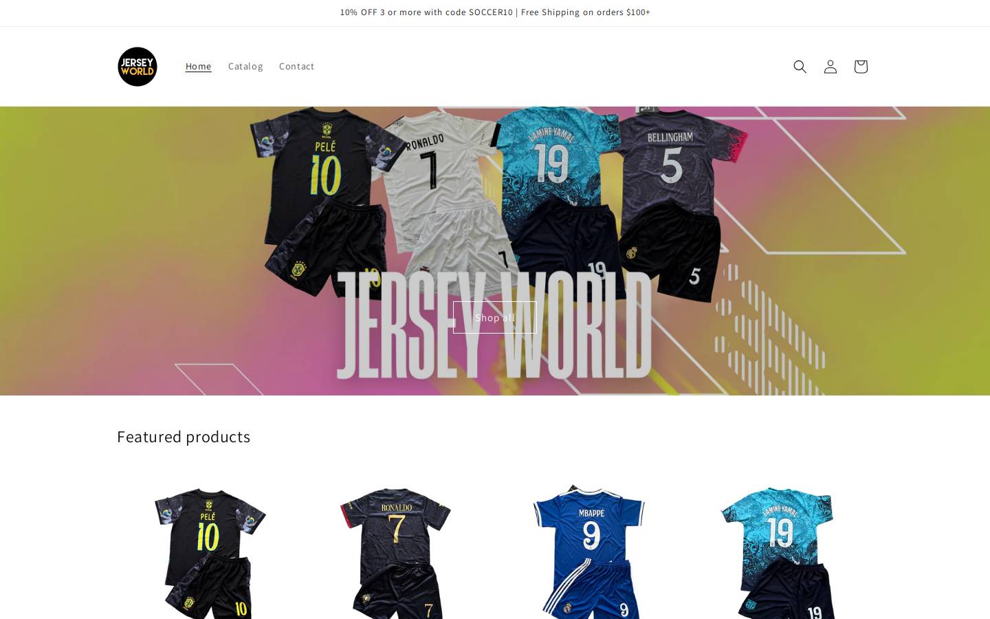 jerseyworldshop.com homepage screenshot