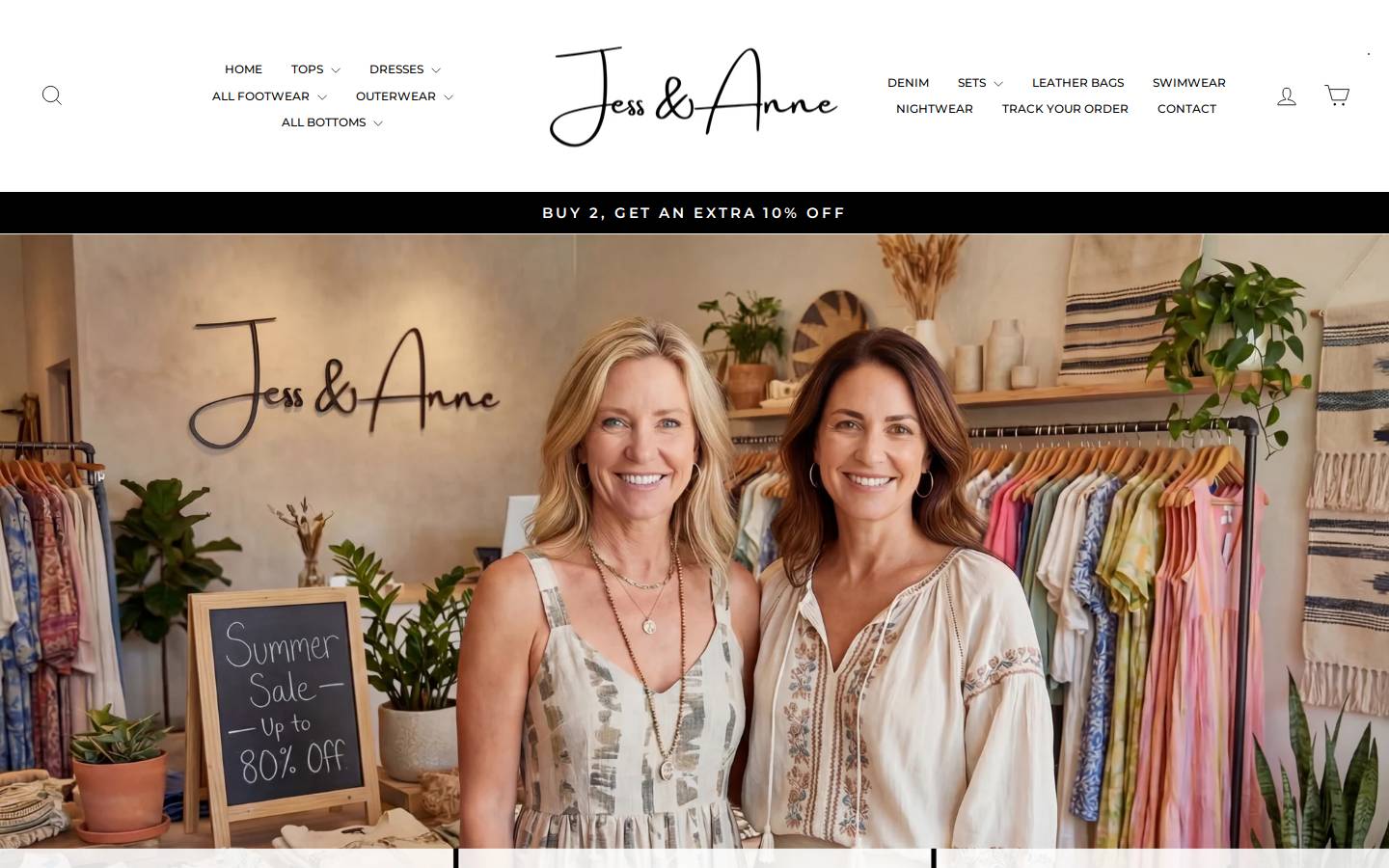Jessanneboutique homepage screenshot