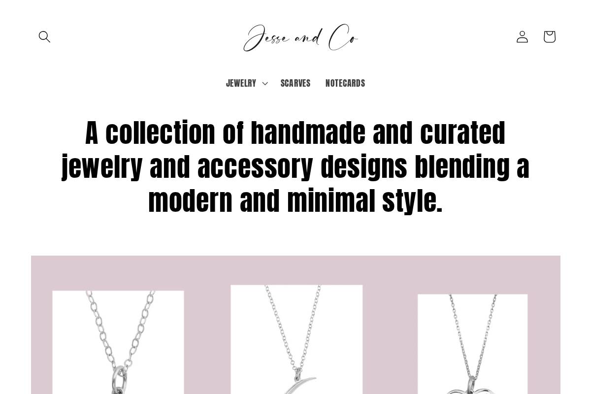 jesseandco.com homepage screenshot