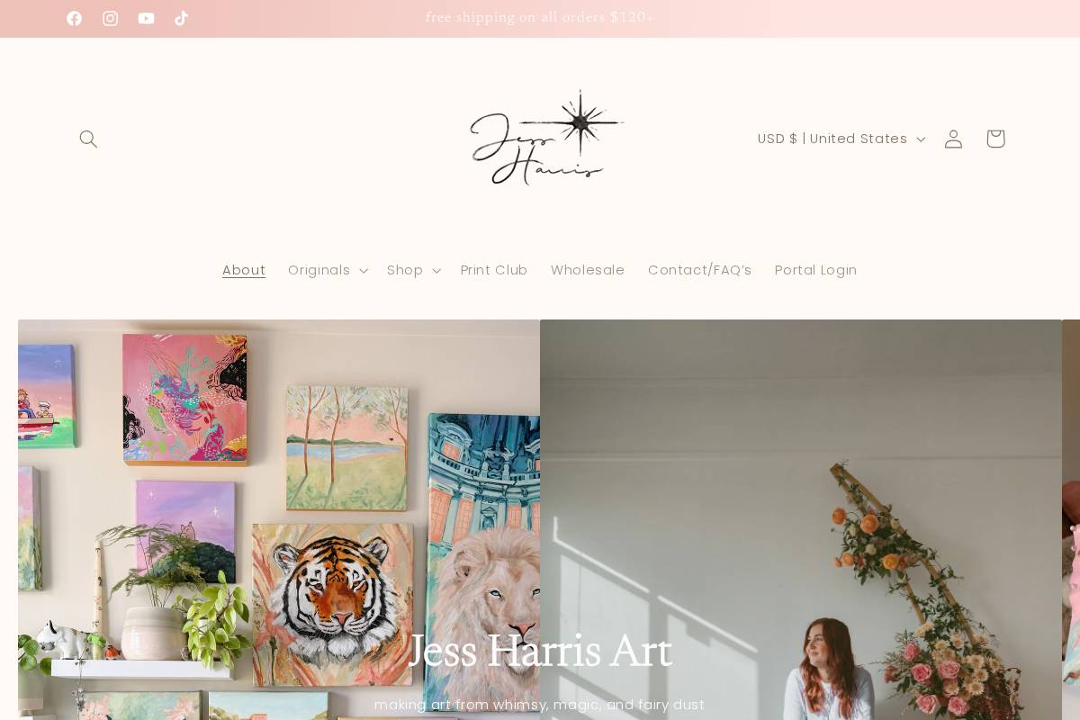jessharrisart.com homepage screenshot
