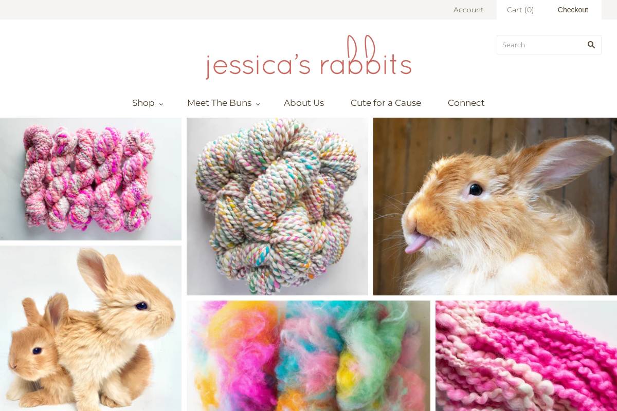 Jessica's Rabbits homepage screenshot