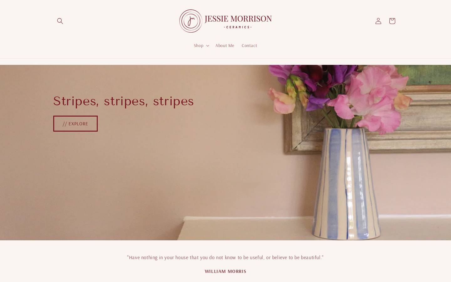 jessiemorrisonceramics.com homepage screenshot