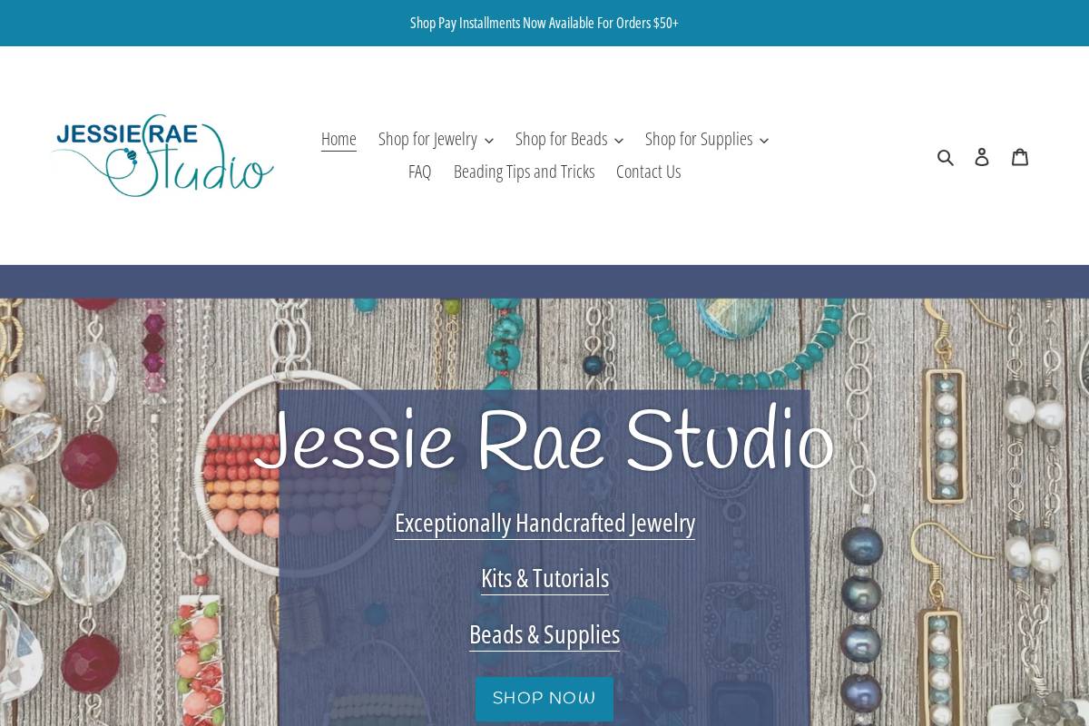jessieraestudio.com homepage screenshot