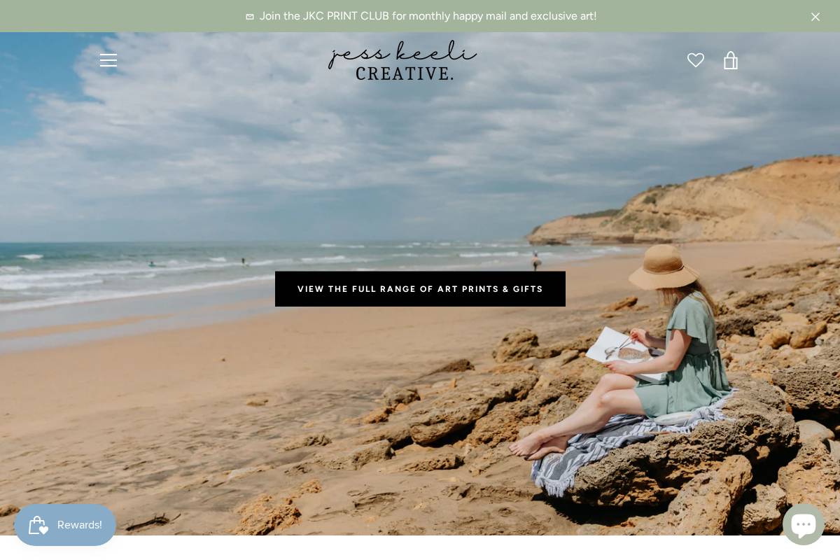 jesskeelicreative.com homepage screenshot