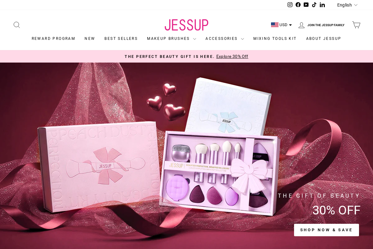 Jessupbeauty homepage screenshot