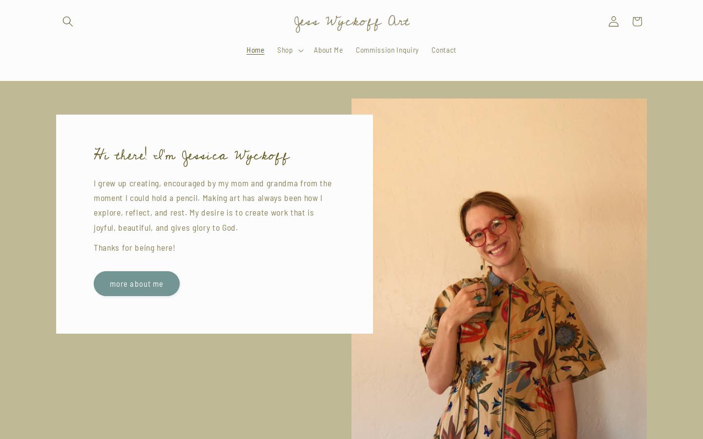 jesswyckoffart.com homepage screenshot
