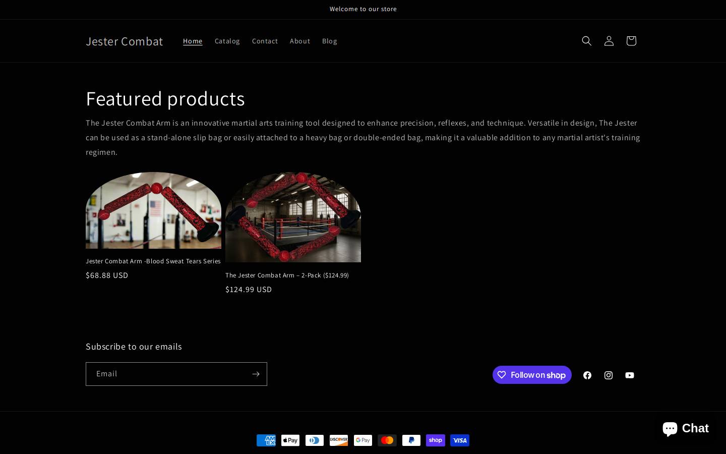 jestercombat.com homepage screenshot