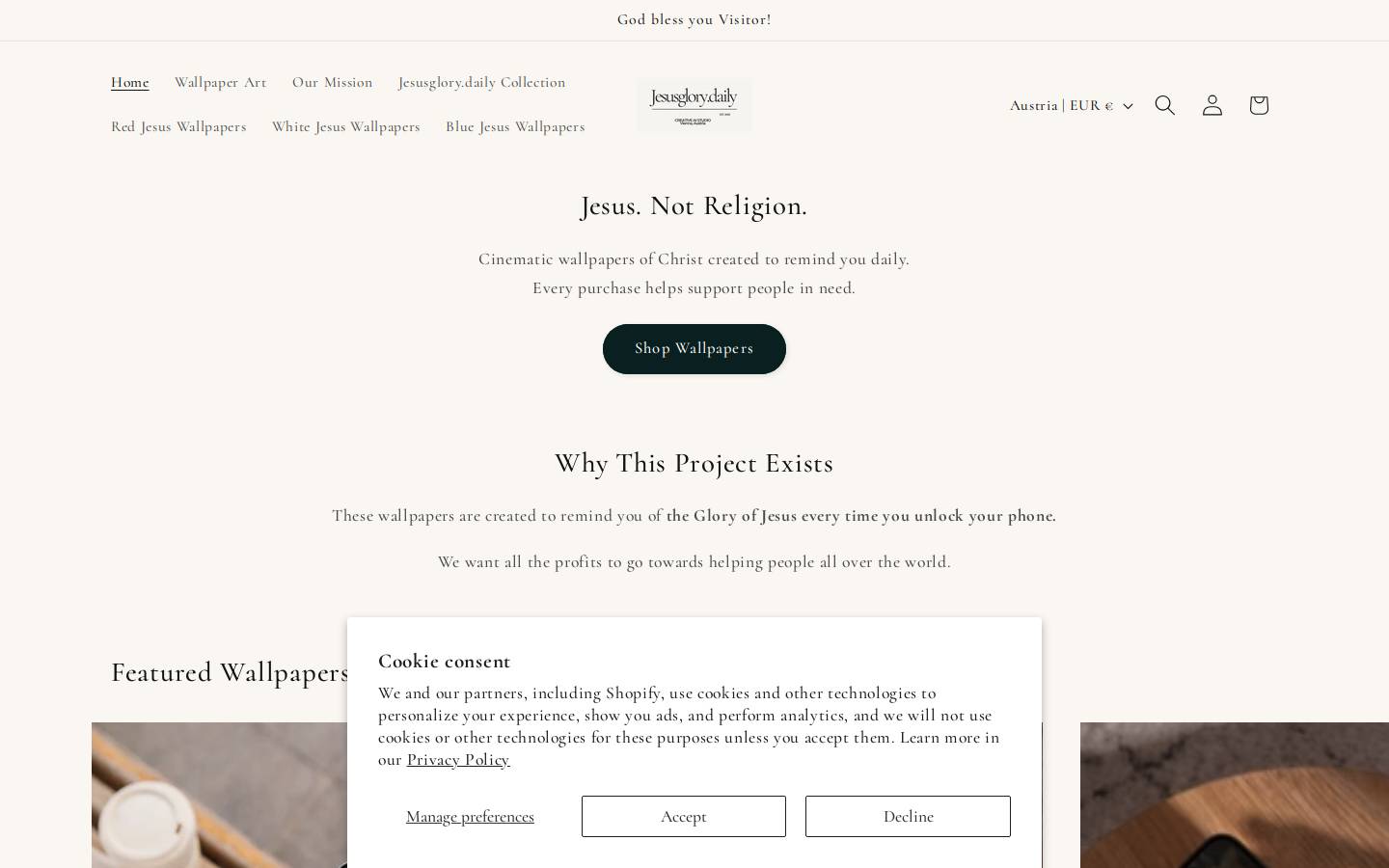 jesusglorydaily.com homepage screenshot
