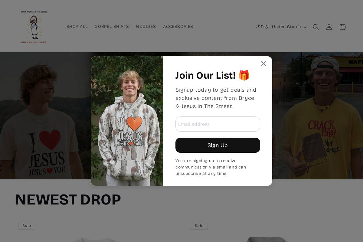 jesusinthestreet.com homepage screenshot