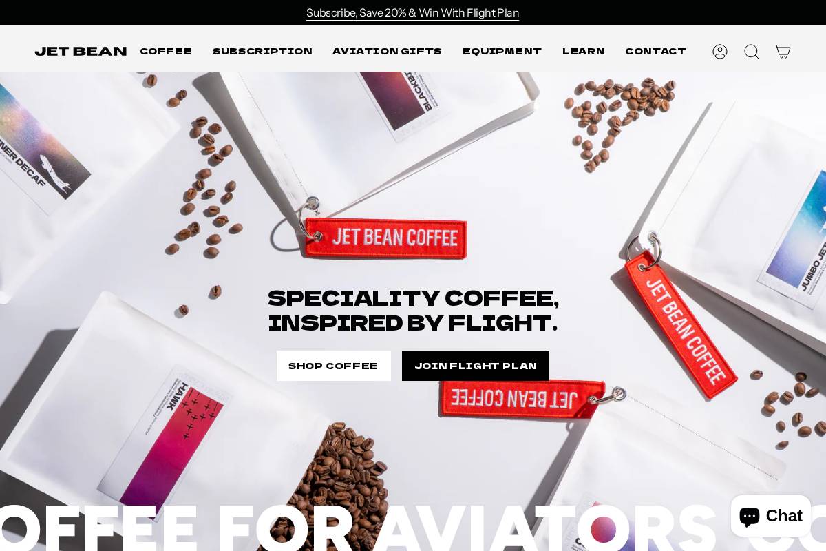 jetbeancoffee.com homepage screenshot