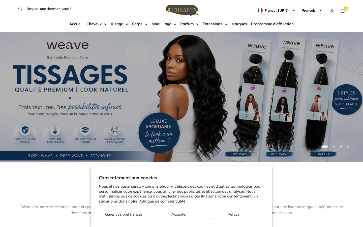 JET BEAUTY homepage screenshot