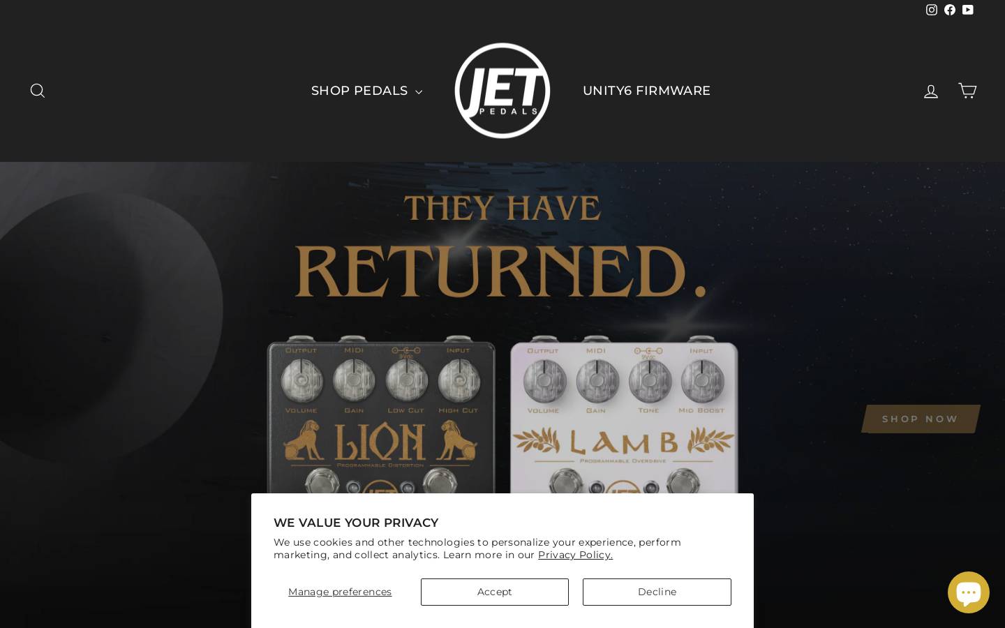 jetpedals.com homepage screenshot