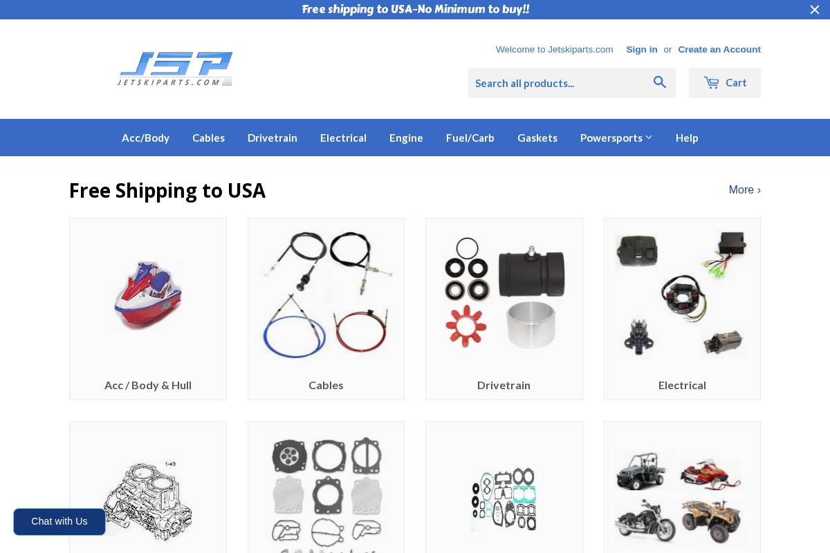 Jet Ski Parts homepage screenshot