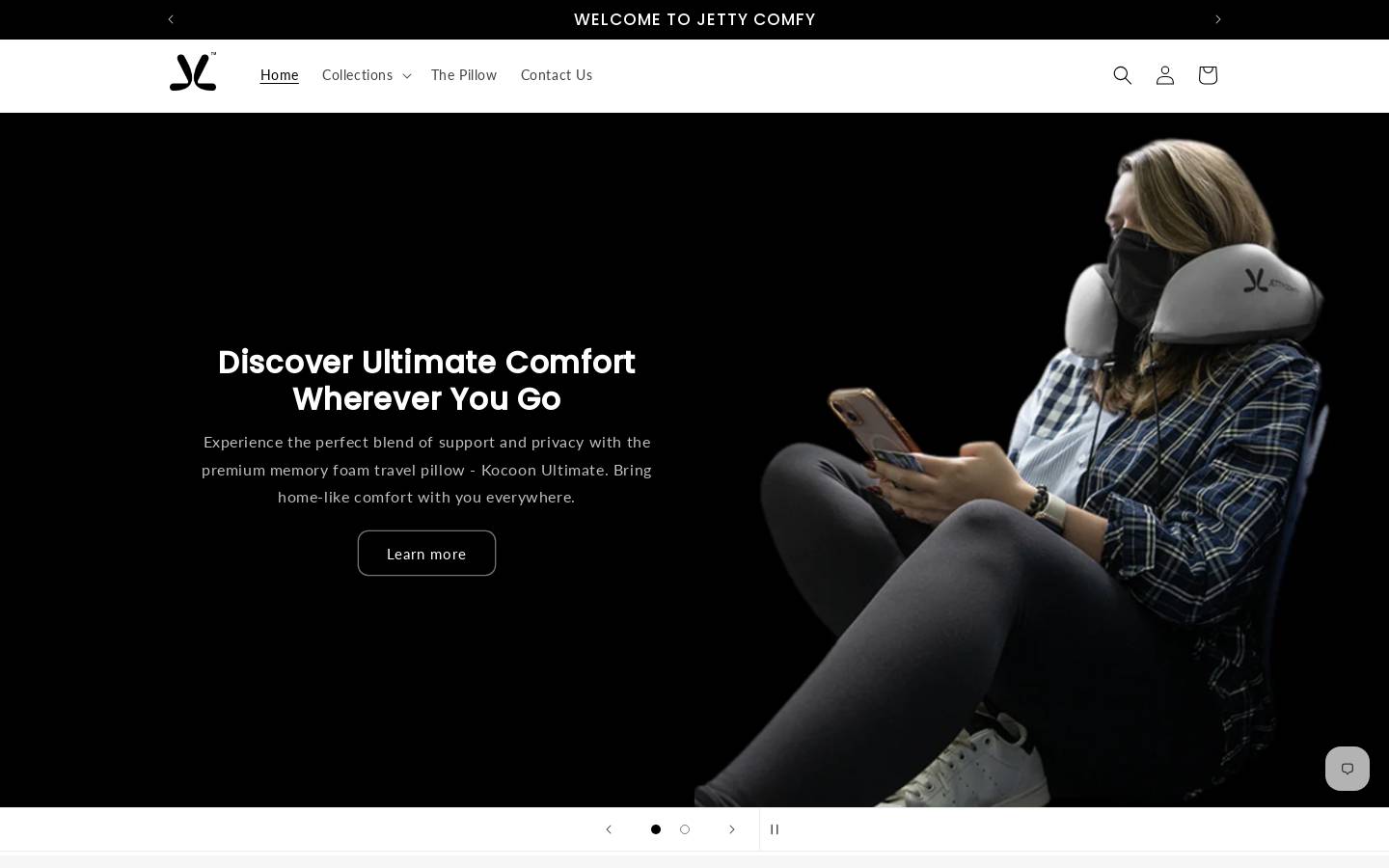 jettycomfy.com homepage screenshot