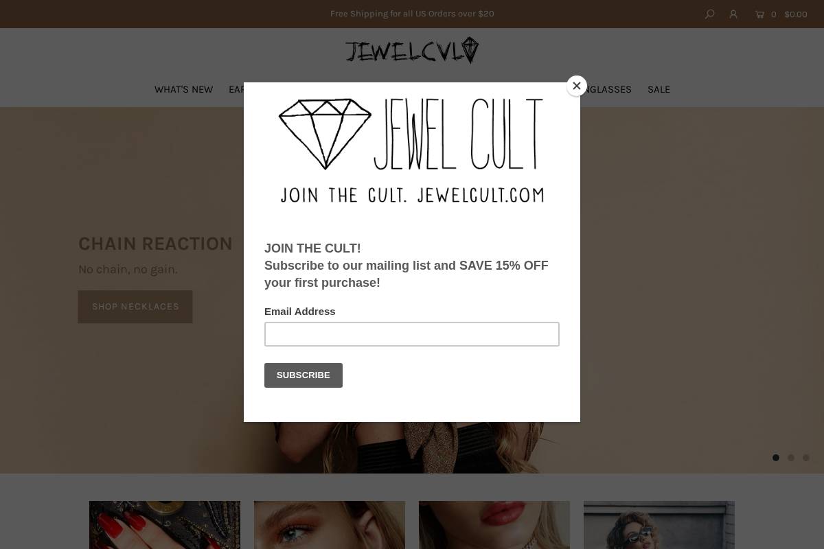 jewelcult.com homepage screenshot