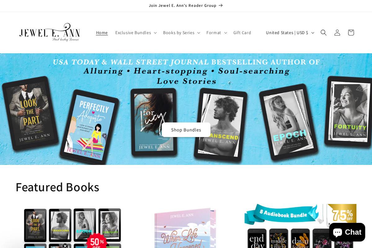 jeweleannbooks.com homepage screenshot